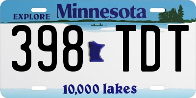 MN license plate 398TDT