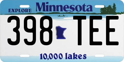 MN license plate 398TEE