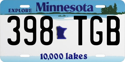 MN license plate 398TGB