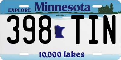 MN license plate 398TIN