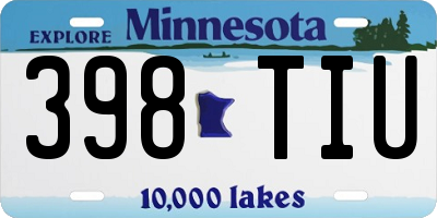 MN license plate 398TIU