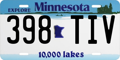 MN license plate 398TIV
