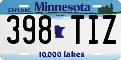 MN license plate 398TIZ