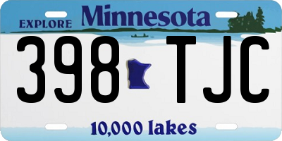 MN license plate 398TJC
