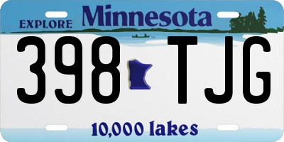 MN license plate 398TJG