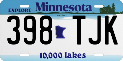 MN license plate 398TJK