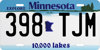 MN license plate 398TJM