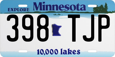 MN license plate 398TJP