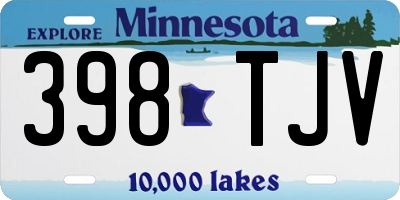 MN license plate 398TJV