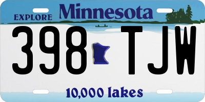 MN license plate 398TJW