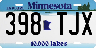 MN license plate 398TJX