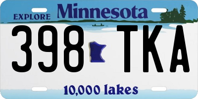 MN license plate 398TKA