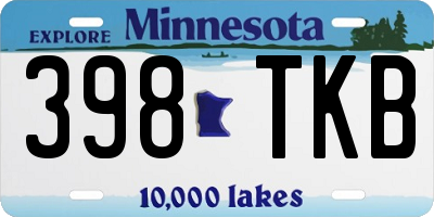 MN license plate 398TKB