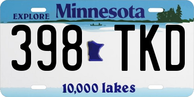 MN license plate 398TKD