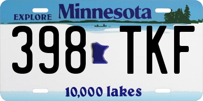 MN license plate 398TKF