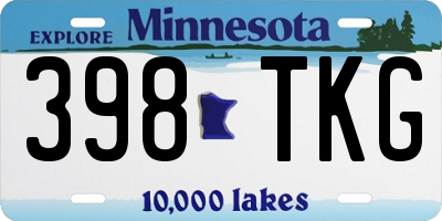 MN license plate 398TKG