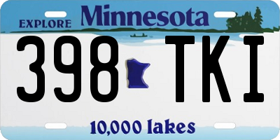 MN license plate 398TKI