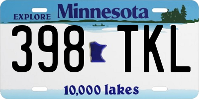 MN license plate 398TKL