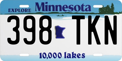 MN license plate 398TKN