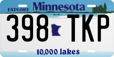 MN license plate 398TKP
