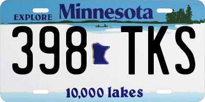 MN license plate 398TKS