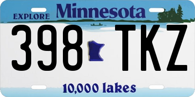 MN license plate 398TKZ