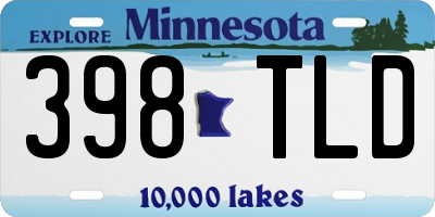 MN license plate 398TLD