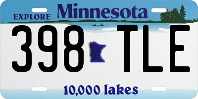 MN license plate 398TLE