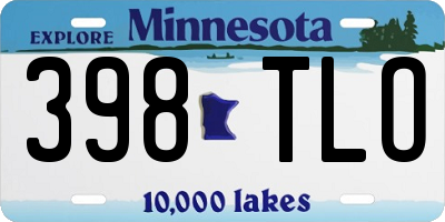 MN license plate 398TLO