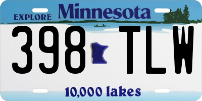 MN license plate 398TLW