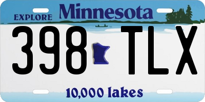 MN license plate 398TLX