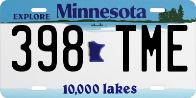 MN license plate 398TME