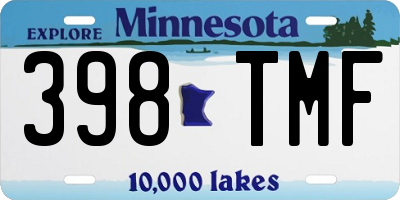 MN license plate 398TMF