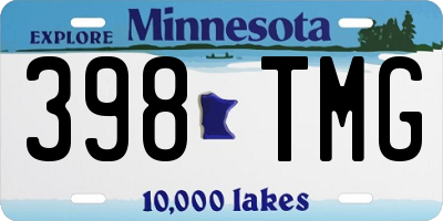 MN license plate 398TMG