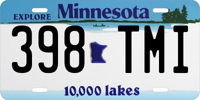 MN license plate 398TMI