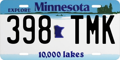 MN license plate 398TMK