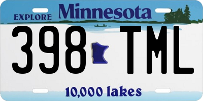 MN license plate 398TML