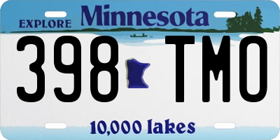 MN license plate 398TMO