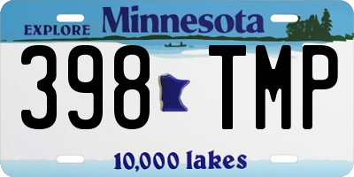 MN license plate 398TMP