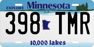 MN license plate 398TMR