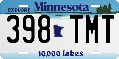 MN license plate 398TMT