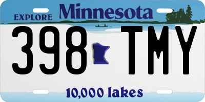 MN license plate 398TMY