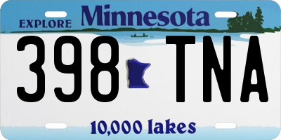 MN license plate 398TNA