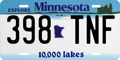 MN license plate 398TNF