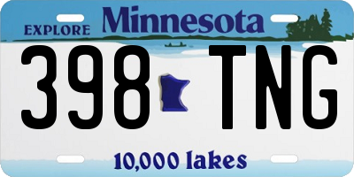 MN license plate 398TNG