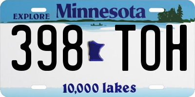 MN license plate 398TOH