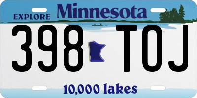 MN license plate 398TOJ