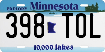 MN license plate 398TOL