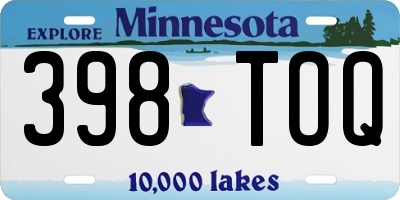 MN license plate 398TOQ