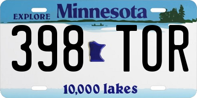 MN license plate 398TOR